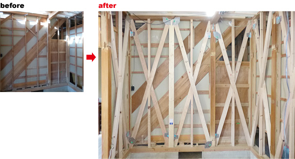 施工の様子／耐震補強