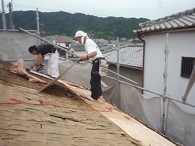 施工の様子｜屋根